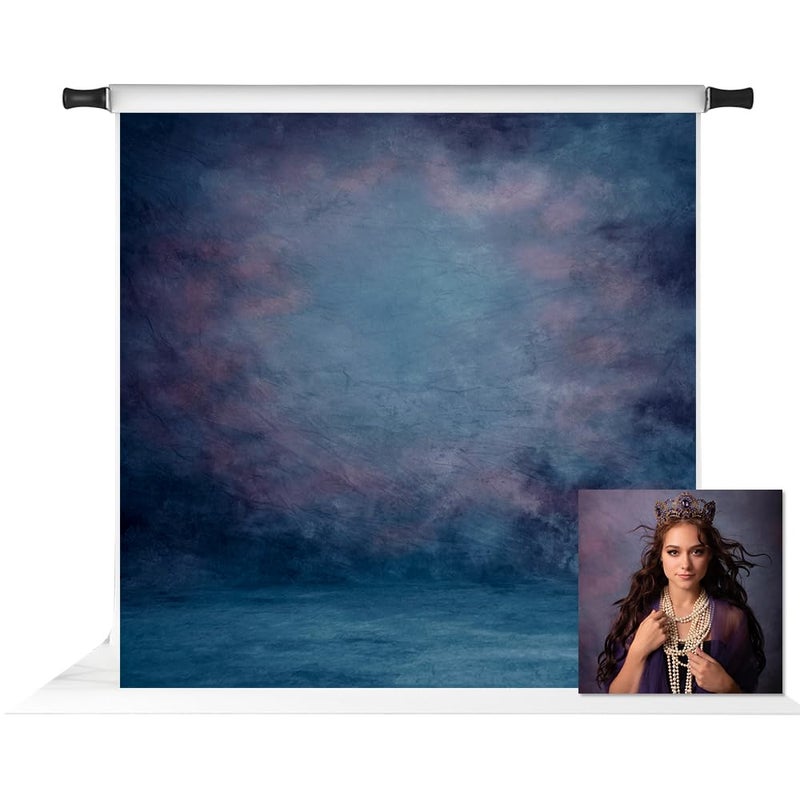 Kate 8X8ft Blue Abstract Backdrops for Photographers Dark Blue Purple Photo Portrait Background Studio Props - Image 1